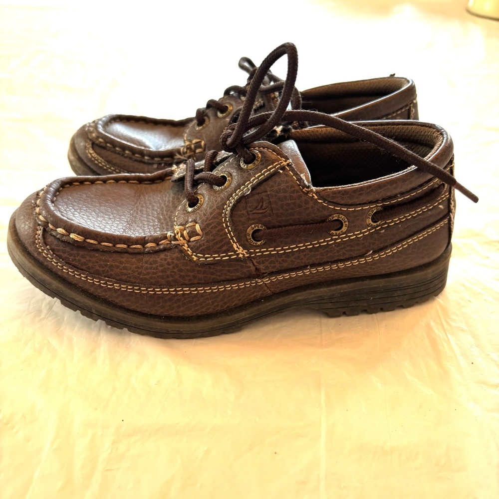 SPERRY boat shoes coffee brown SZ 1.5 Worn Once - Picture 2 of 13